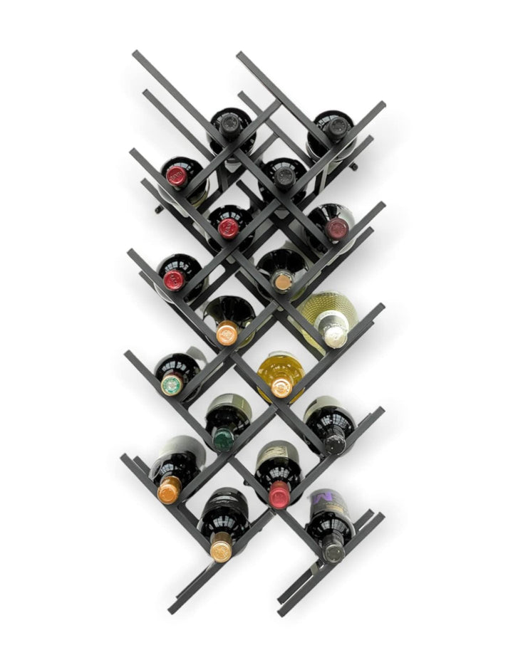 DanDiBo 2er Set Weinregal Metall Schwarz Wand erweiterbar für 18 Flaschen Acord Flaschenregal 96279