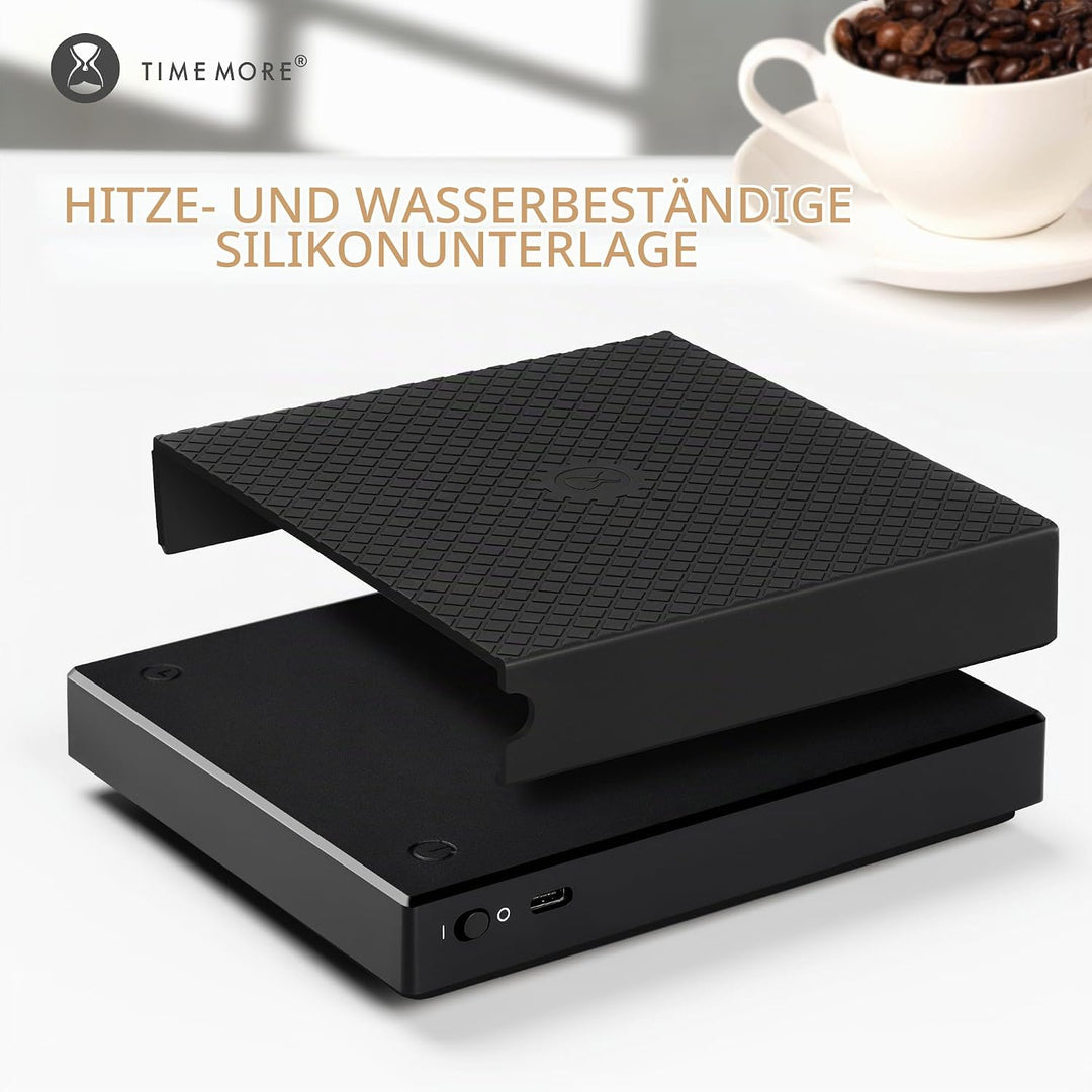 TIMEMORE Digitale Kaffeewaage Black Mirror Basic Pro, Durchflussmessung, Barista-Waage mit Timer, Po