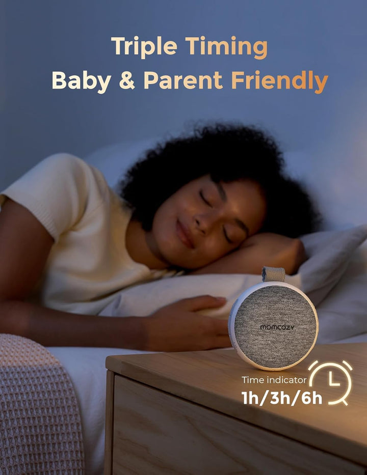 Momcozy WN06 Tragbare White Noise Machine Baby mit Nachtlicht – Weisses Rauschen Gerät für Neugebore