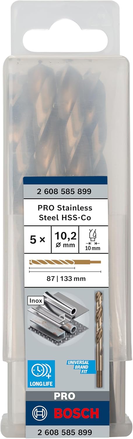 Bosch Professional Metallbohrer HSS-Cobalt (5 Stück, Ø 10,2 mm), Ø 10,2 mm