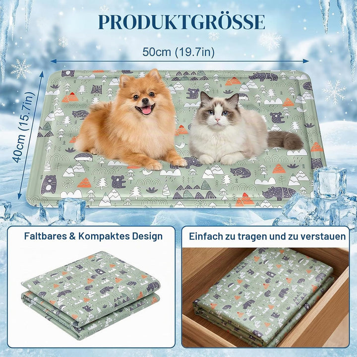 Ninonly Kühlmatte Hund 40X50cm Kühlmatte für Hunde Katze Haustier Eismatte Selbstkühlende mit Ungift