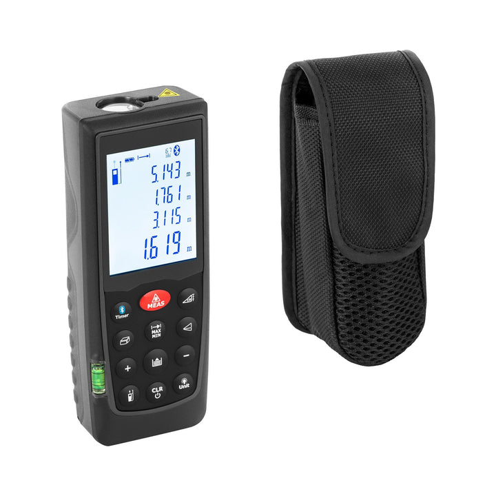 Steinberg Systems Laser-Entfernungsmesser mit hellem LCD bis 70 m und 1,5 mm Genauigkeit m, ft, in B