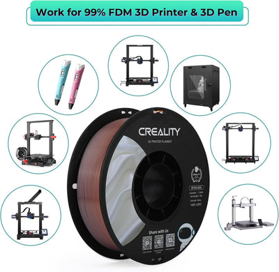 Creality CR Silk 3D-Drucker-Filament, Seidenglänzende 3D-Druck-PLA-Filament 1,75 mm/1 kg, Kompatibel