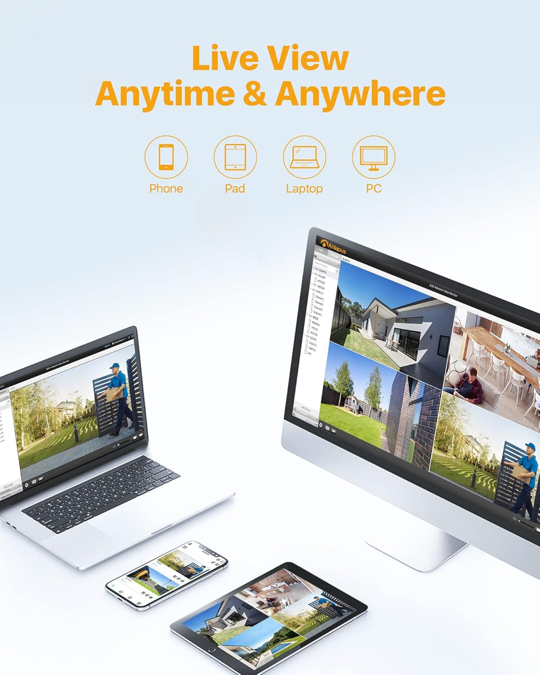 Anlapus 8 Kanal 1080P HD DVR Netzwerk Video Recorder Aufzeichnungsgerät mit 1TB Festplatte, Unterstü