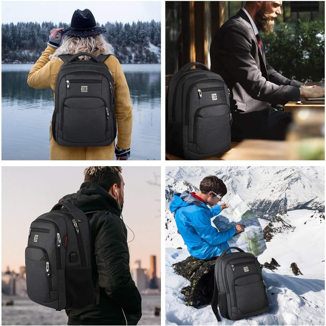 marcello Laptop Rucksäcke mit USB-Ladeanschluss Herren Damen für Arbeit Schule Uni Schulrucksack für