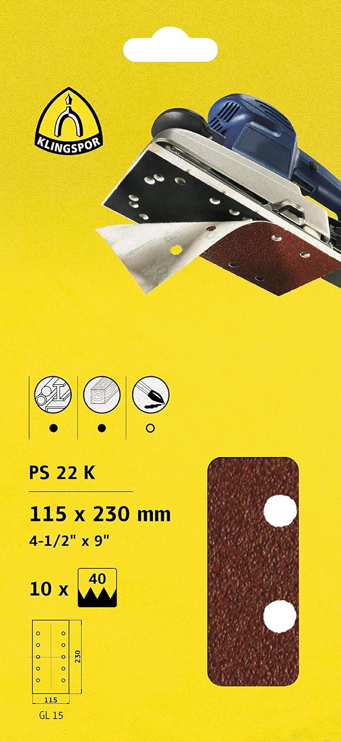 Klingpsor 135581 - PS 22 K Schleifstreifen mit Papierunterlage, selbstklebend, 70X125 - Korn 150, 10