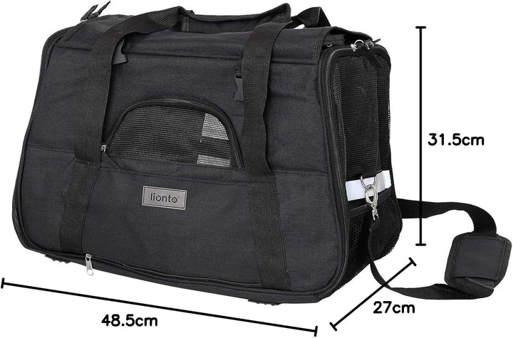 lionto Faltbare Hundetasche Hundebox Reisetasche für Haustiere Hundetransportbox Flugzeugtasche für