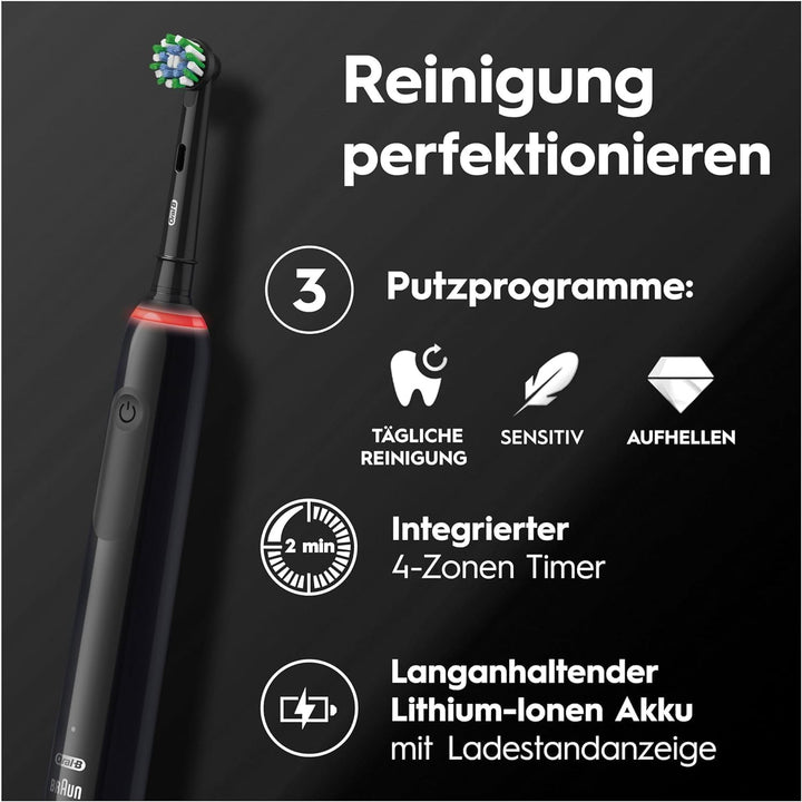 Oral-B Pro 3 3900 Elektrische Zahnbürste/Electric Toothbrush, Doppelpack & 3 Aufsteckbürsten, mit 3