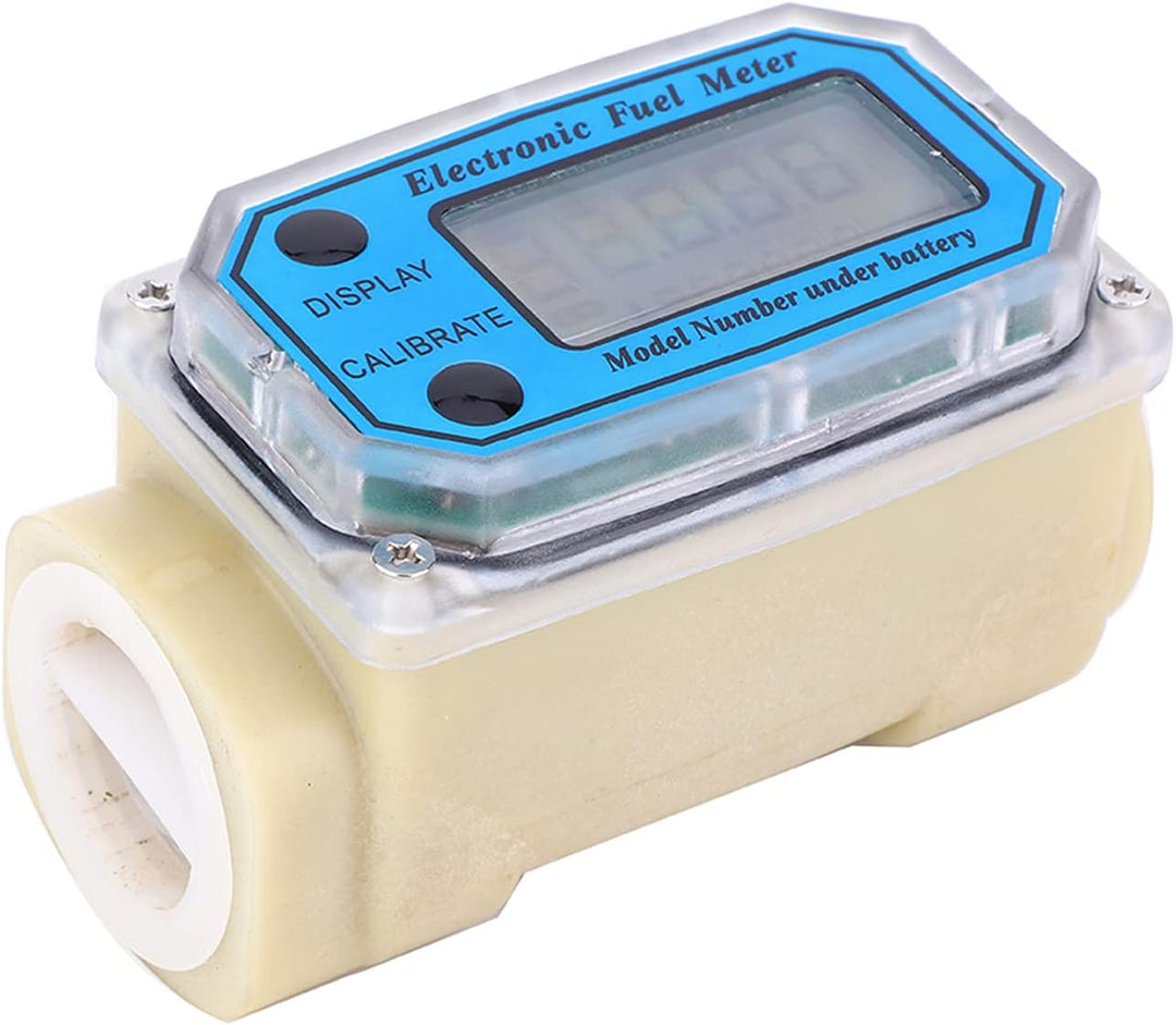 Mini Fuel Flow Meter, Digitale Turbinenzähler, 15–120 L/min 1 Zoll NPT Durchflussmesser, LCD Digital