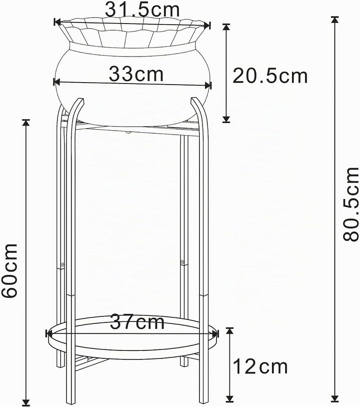 [en.casa] Blumenständer Altena Pflanzenständer mit Blumentopf und Ablage Metall Grün Pflanzenregal 8