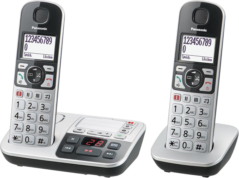 Panasonic KX-TGE522GS DECT Seniorentelefon mit Notruf (Grosstastentelefon mit Anrufbeantworter, schn