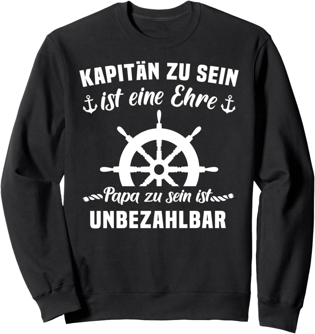 Kapitän Papa Motorboot Geschenk Fun Sprüche Boot Zubehör Dad Sweatshirt