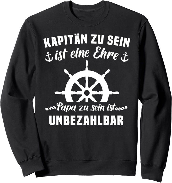 Kapitän Papa Motorboot Geschenk Fun Sprüche Boot Zubehör Dad Sweatshirt