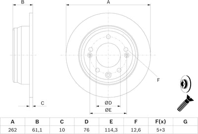 Bosch BD1364 Bremsscheiben - Hinterachse - ECE-R90 Zertifizierung - zwei Bremsscheiben pro Set