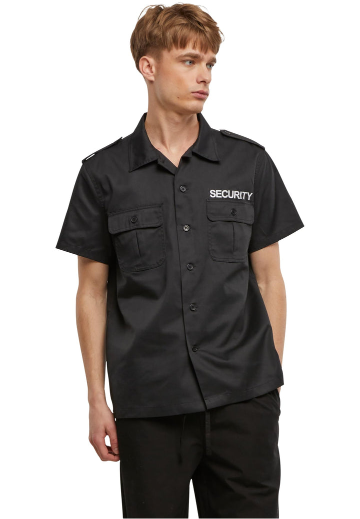 Brandit Herren Security Us Shirt Short Klassisches Hemd 7XL Schwarz - Kurzarm, 7XL Schwarz - Kurzarm