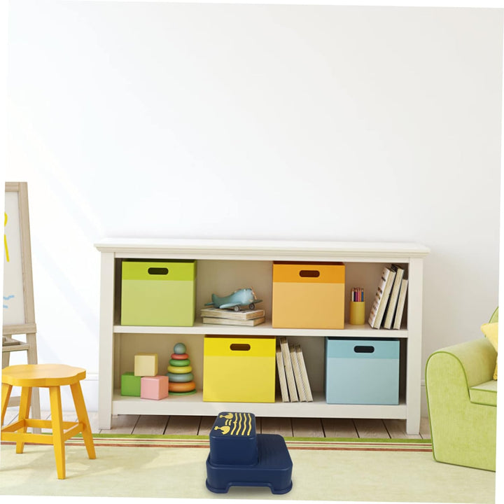 TOYANDONA Rutschfester 2-stufiger Tritthocker aus Pp und TPE für Kinder mit Glatten Kanten für Badez