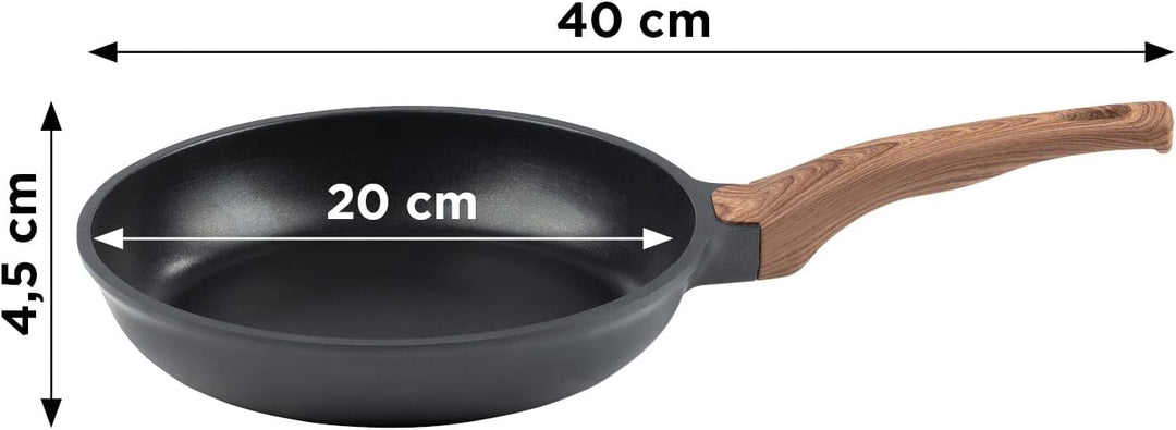 ROSMARINO Profi Bratpfanne 20 cm - Pfanne mit hervorragende Wärmeverteilung und Wärmeleistung - Raff
