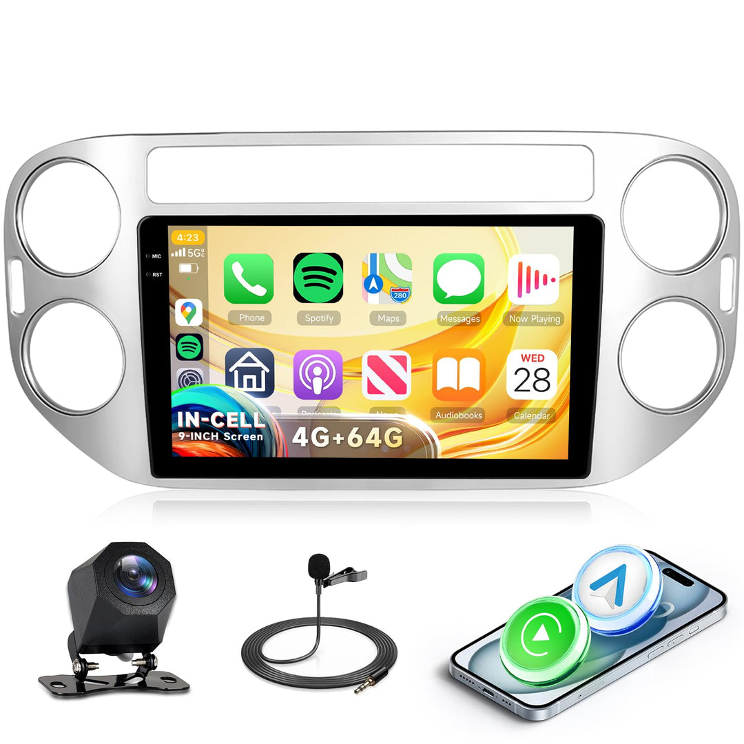 4G+64G Rimoody Android Autoradio für VW Tiguan 2010-2015 9 Zoll Wireless Carplay Touchscreen Autorad
