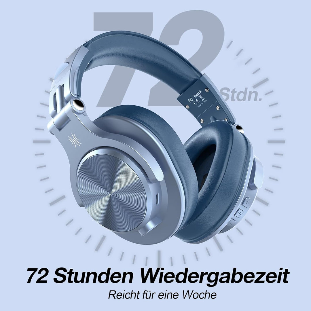 OneOdio A70 Bluetooth Kopfhörer Over Ear, 72 Stdn HiFi Stereo Kopfhörer Kabellos, Wireless Headphone
