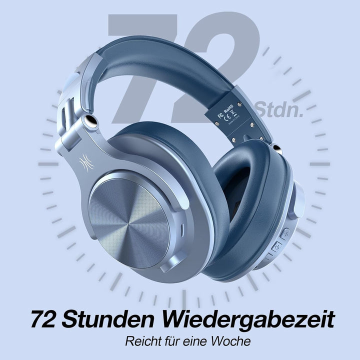 OneOdio A70 Bluetooth Kopfhörer Over Ear, 72 Stdn HiFi Stereo Kopfhörer Kabellos, Wireless Headphone