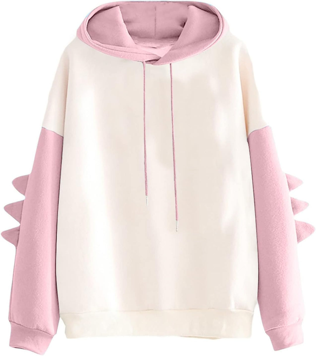 Hoodie Teenager Mädchen Kapuzenpullover Kawaii Dino Sweatshirt mit Kapuze Warme Pullover Niedlich Pl