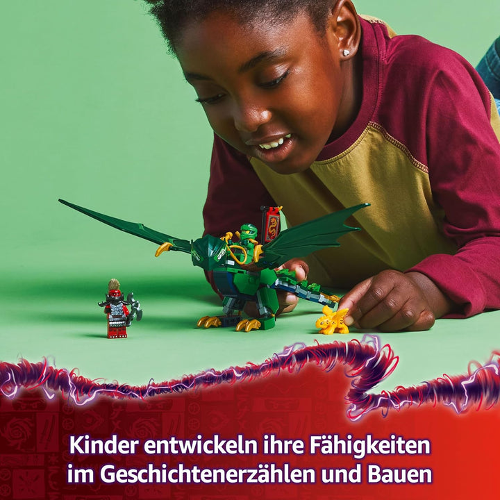 LEGO NINJAGO Lloyds grüner Walddrache - Spielzeug Drache mit 2 Minifiguren - Drachenfigur mit bewegl