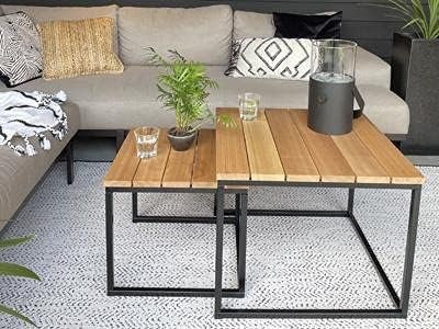 MaximaVida Frame Chicago for Square Coffee Table Set- DIY Coffee Table Set 44 x 44 x 38 cm / 59 x 59