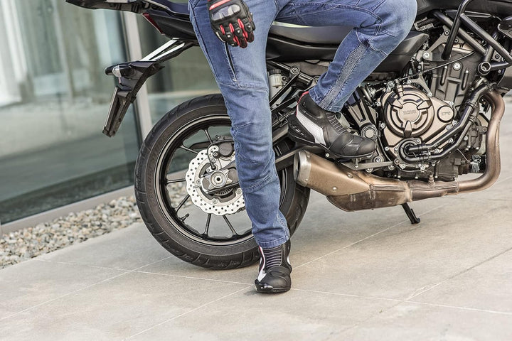 SHIMA SX-6 Men, Motorradsteifel Herren | Verstärkte Leder Motorradschuhe mit Seitlichem Reissverschl