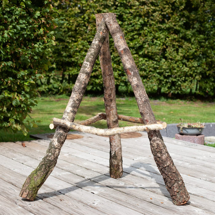 VOSS.garden Leichter Vogelhausständer aus Naturbelassenen Birkenholz, 110cm gross, Reetdach Vogelhäu