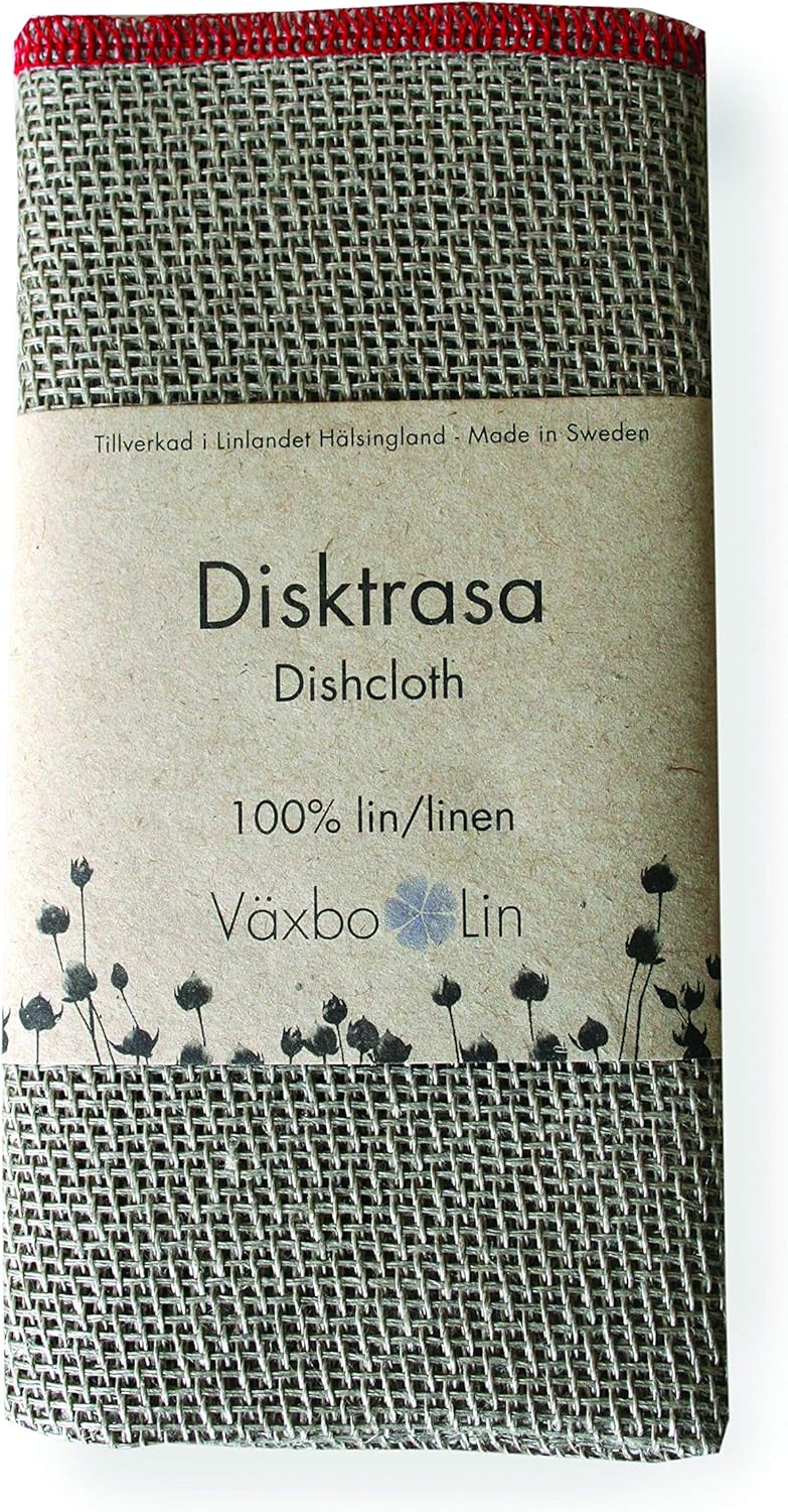 Växbo Lin Doppelpack Spültuch in 100% Leinen. Farbe 1 x rot 1 x ungebleicht Grösse 33x33 cm