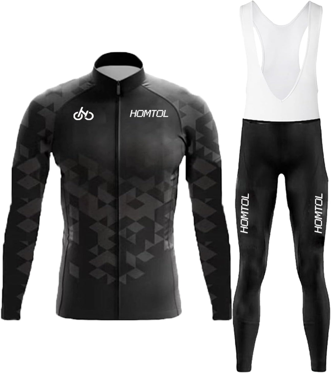 HOMTOL Radtrikot Set Herren Langarm Kurzarm Fahrradbekleidung Fahrradtrikot Triathlon Anzug Herren F