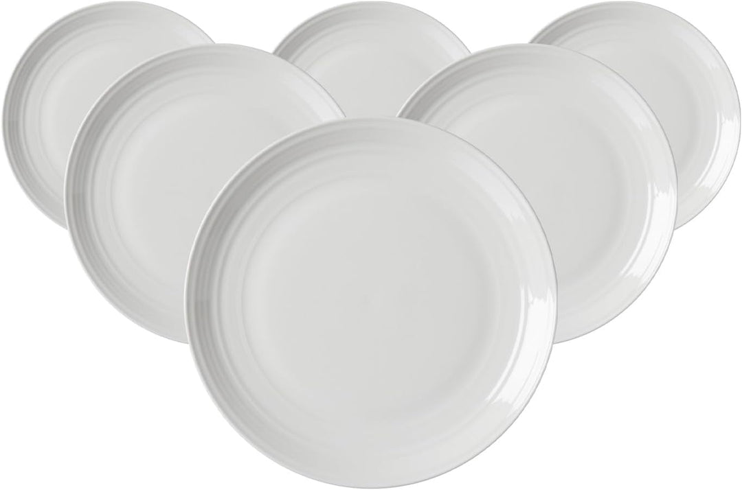 Ritzenhoff & Breker Levi Dessertteller 6er Set, 21 cm, Frühstücksteller mit feinem Rillenrelief, Ska