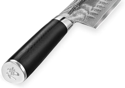 Samura Damasco Coltello da cucina giapponese professionale Santoku 180mm / 7"Manico G-10 Durezza 61