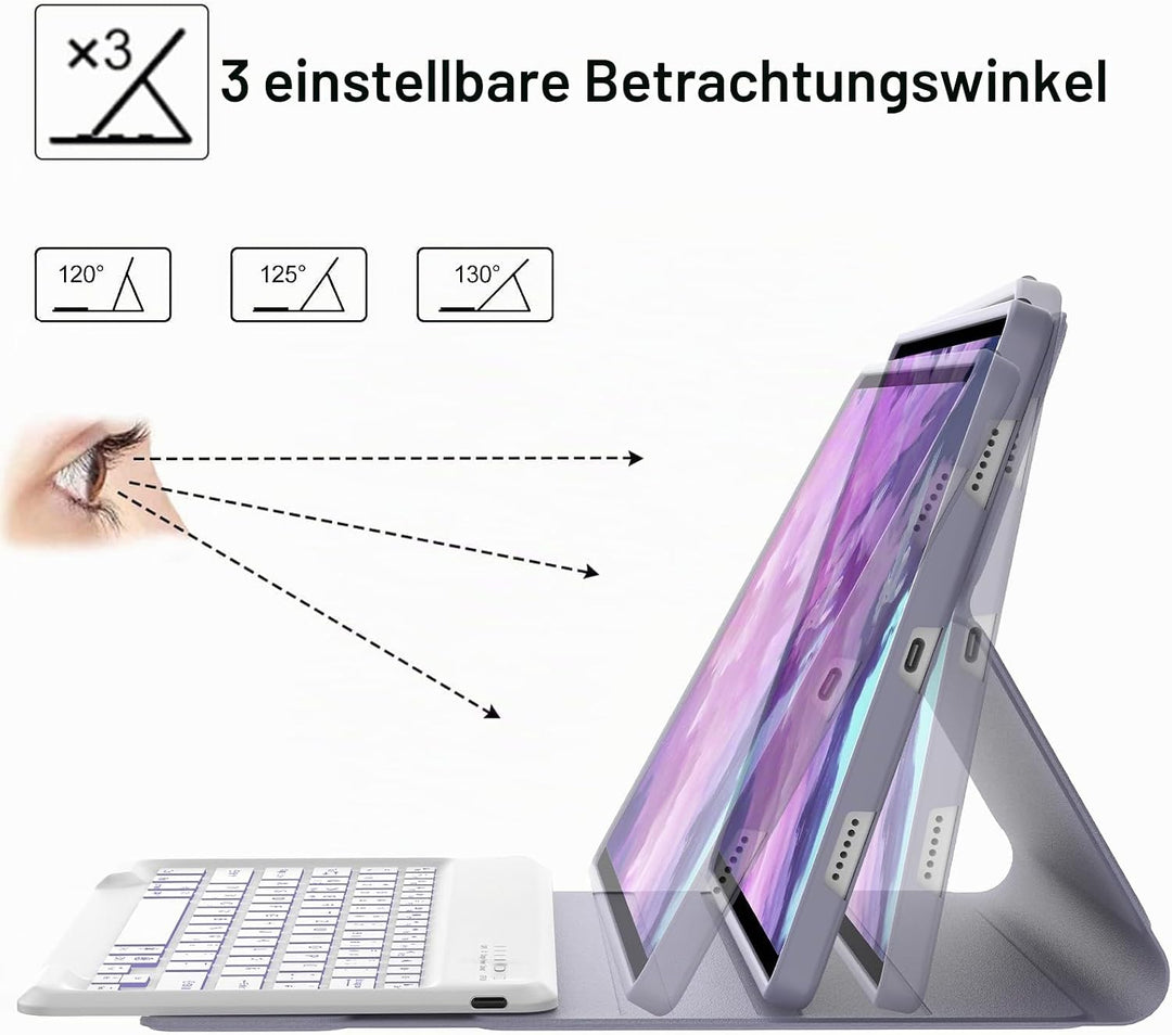 Tastatur Hülle für Honor Magic Pad 2 Tablet 12.3 Zoll, 7 Farben Beleuchtung, Deutscher QWERTZ Tastat