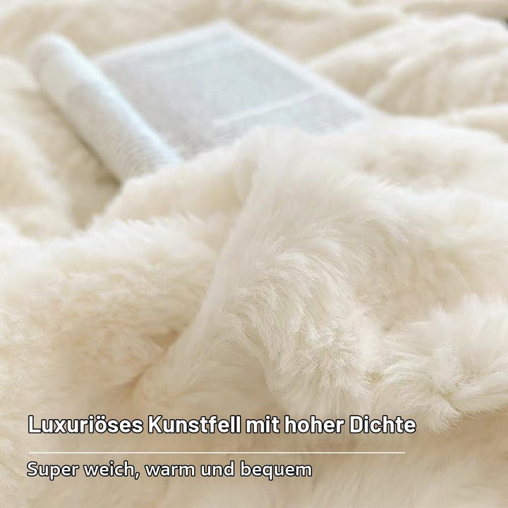 AShanlan Plüsch Bettwäsche 135x200 4teilig Winter Warme Flauschig Cashmere Touch Bettbezug Teddy Fle