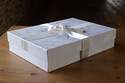 Aufbewahrungsbox für Hochzeitskleid, mittelgross, 48 x 36 x 11 cm, elfenbeinfarben