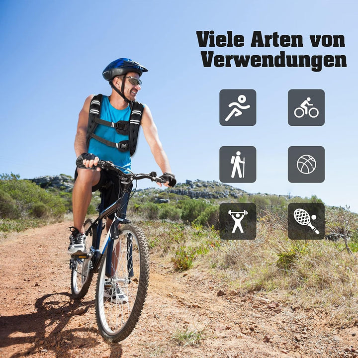 RELAX4LIFE 5/9 kg Gewichtsweste, Ergonomische Fitnessweste, mit reflektierenden Streifen & verstellb