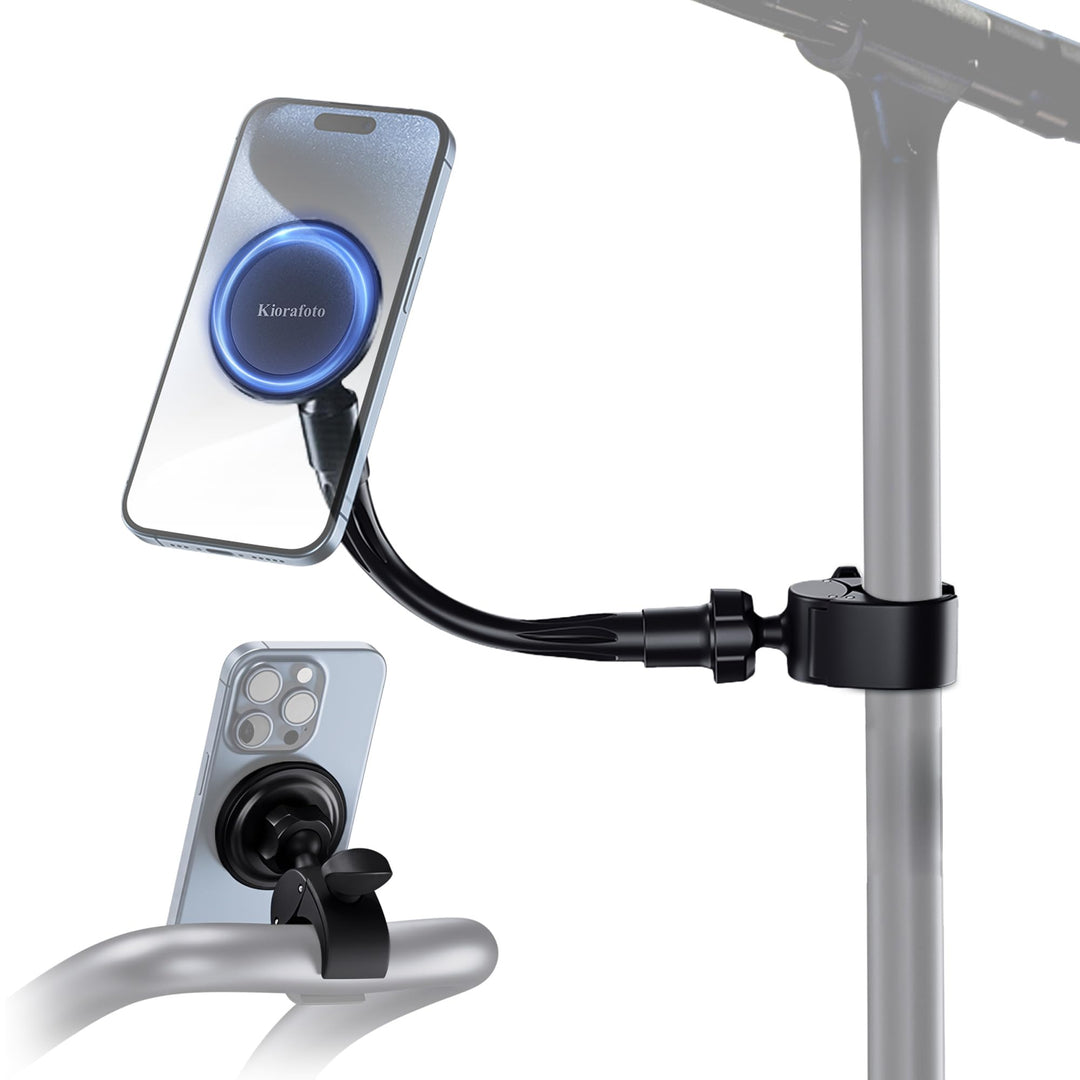 Mikrofonständer Telefonhalterung, Magnetische Telefonhalterung mit abnehmbarem Schwanenhals und Verr