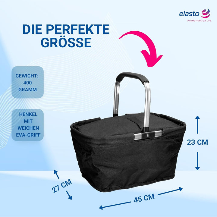 Carryking Einkaufskorb Kühlkorb mit Deckel Thermo Kühltasche Picknickkorb mit Kühlfach Isoliertasche