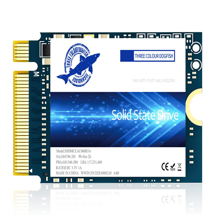 Dogfish SSD M.2 2230 NVMe PCIe 4.0 512GB 3D TLC NAND Gaming Internal Solid State Drive Kompatibel mi