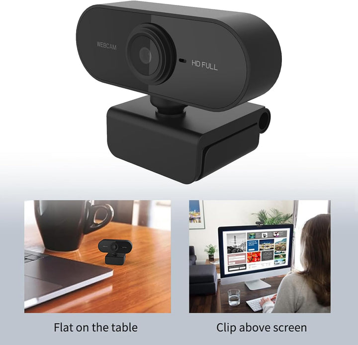 PC-Webcam mit Mikrofon,Live Full HD 1080P 30fps USB-PC-Kamera,360-Grad-Drehung,Plug-in-PC-Kamera Win