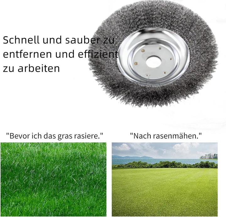 Lihaian Wildkrautbürste für Motorsense Rasentrimmer - Wildkrautbürste mit 25,4mm Bohrung, Bodendurch