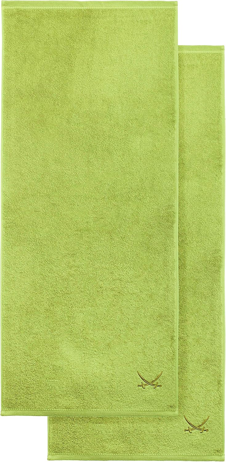 Sansibar Badetuch 2er Set 90x180 cm 100% Baumwolle mit gesticktem Säbel Logo Strandtuch Saunatuch Gr