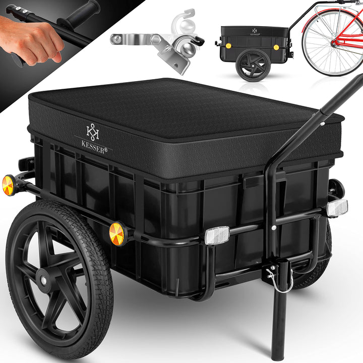 KESSER® Fahrradanhänger, Lastenanhänger, Handwagen mit Kupplung, Hochdeichsel, für Fahrrad Transport