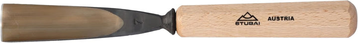 STUBAI Stemmeisen Stechbeitel Serie 52 - Form 7 | Gerades Hohleisen - 25 mm, mit Holzgriff, für Figu