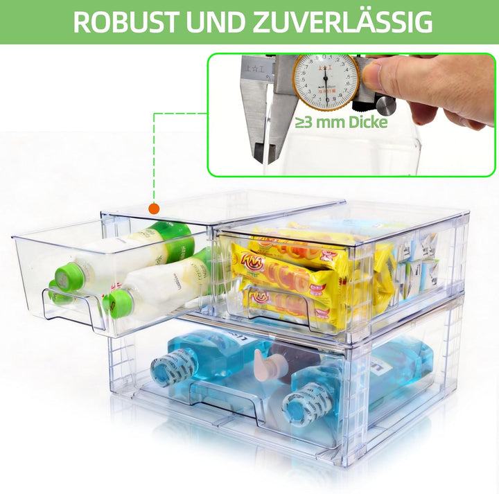 3er Set Stapelbare Aufbewahrungsschubladen, Einfach zu Montieren Acryl Organizer für Bad Unterschran