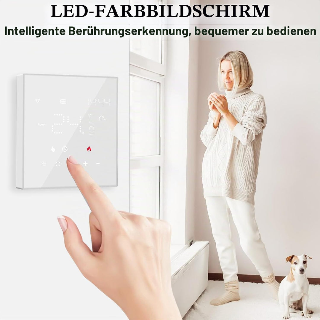 WiFi Smart Thermostat für Wasser Fussbodenheizung &amp; Gasboiler, Programmierbar Raumthermostat Smart D