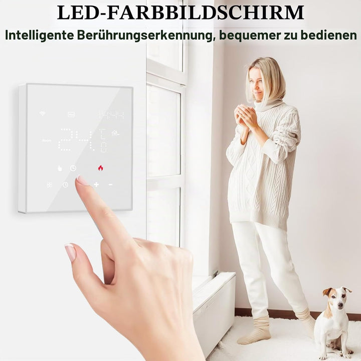 WiFi Smart Thermostat für Wasser Fussbodenheizung &amp; Gasboiler, Programmierbar Raumthermostat Smart D