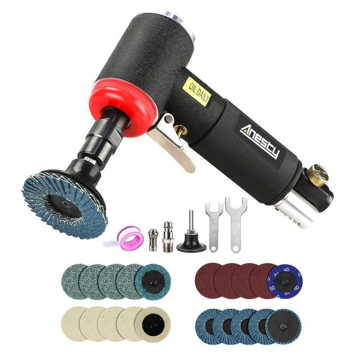 Druckluft Winkelschleifer Set - Mini Druckluft Schleifer mit 6mm & 3mm Spannzange und 20 2 Zoll Schn