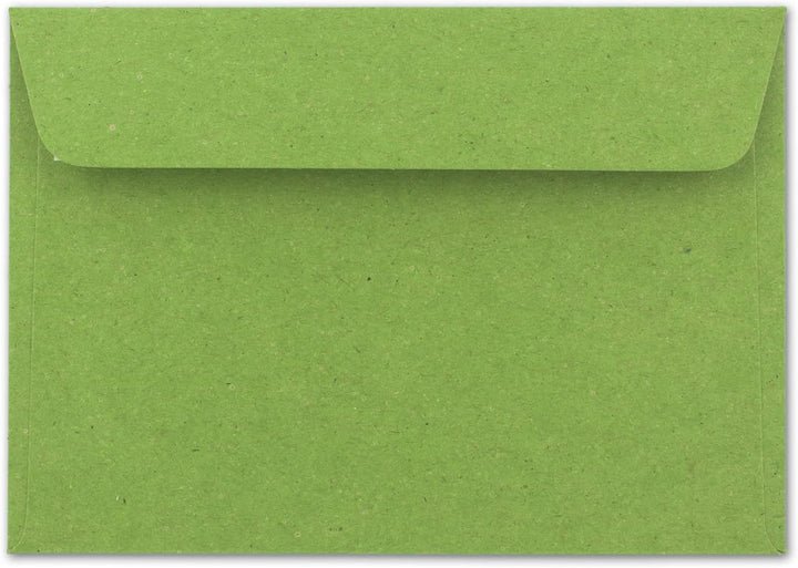 100x Vintage Umschläge in hellgrün (grün) - DIN B6 125 x 176 mm - 120 g/m² Kraftpapier Recycling Ums